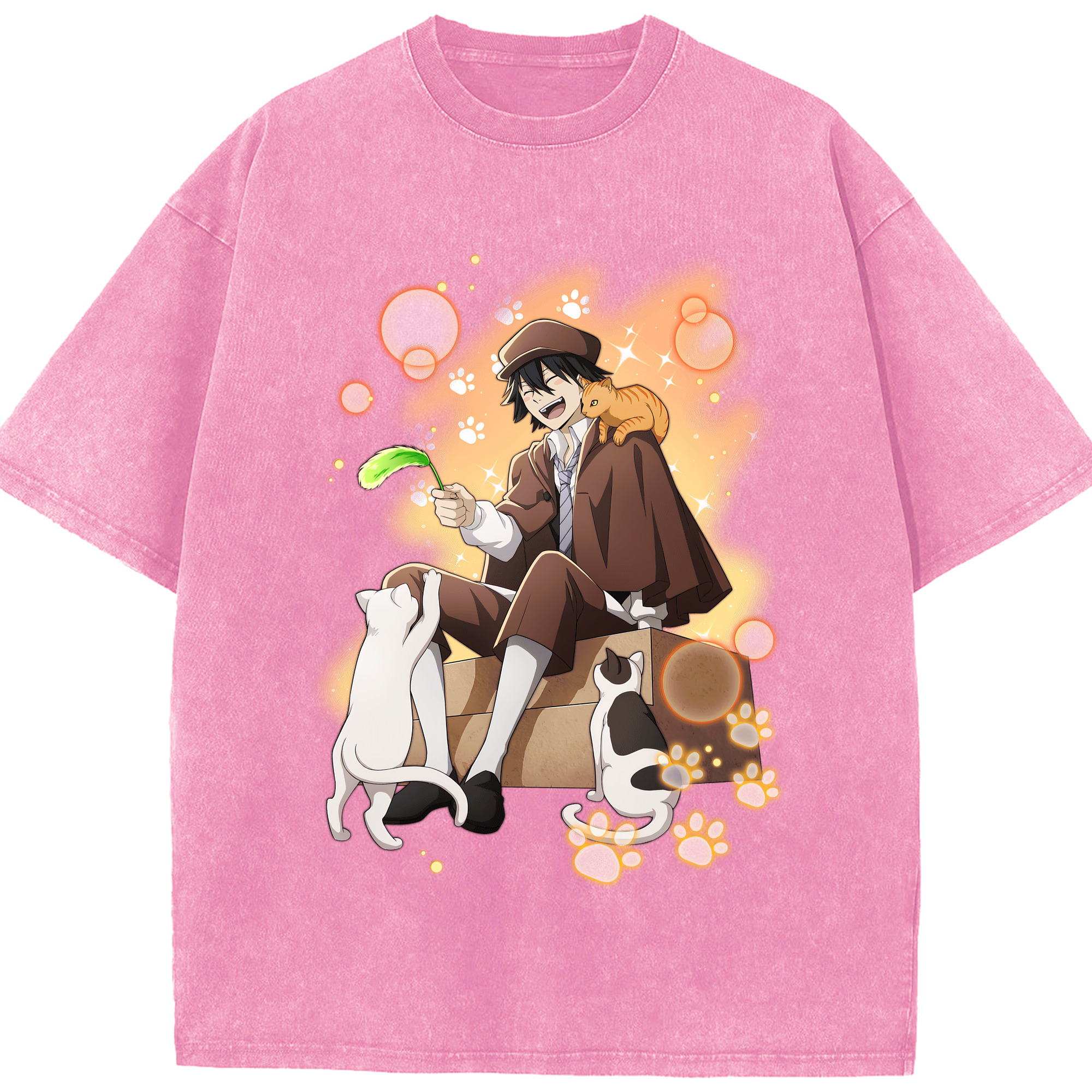 （画像用） 文豪ストレイドッグス Bungo Stray Dogs 綿100% ヴィンテージ風 半袖Tシャツ（フロントプリント）